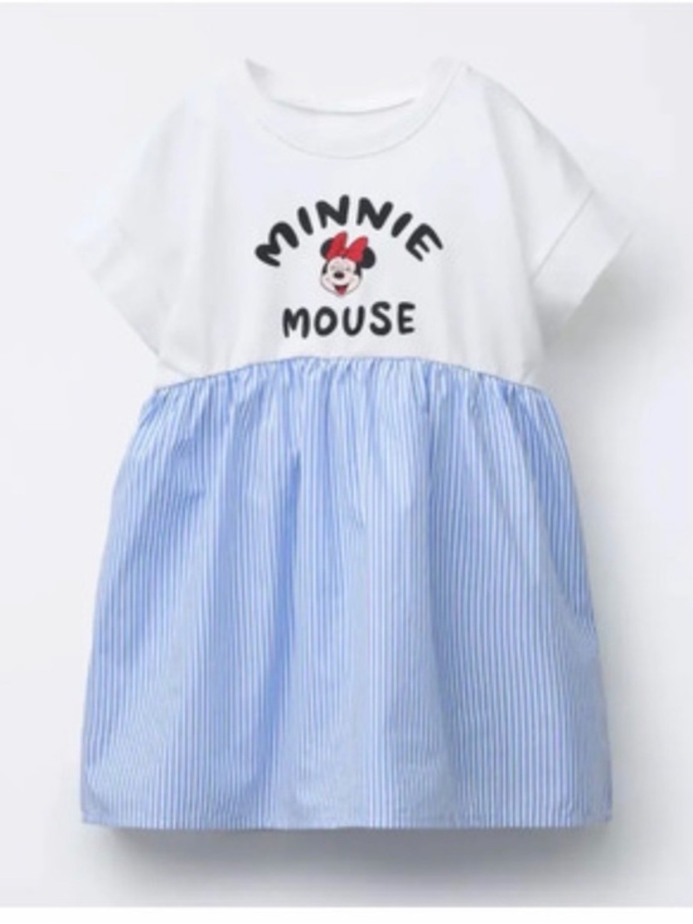 Zara Kids  Disney Minnie Mouse White & Light Blue Girls' Dress Top size 4T